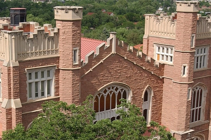 Large gothic building from above